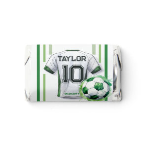 Green Soccer Sports Boy Jersey Kids Birthday Party Hershey's Miniatures