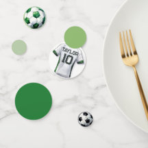 Green Soccer Sports Boy Jersey Kids Table Confetti