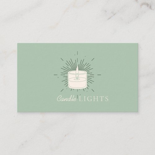 Green Soft Elegant Handmade Wax Soy Candle Business Card