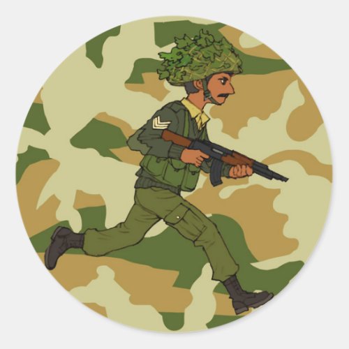 GREEN SOLDIER PAKISTAN CLASSIC ROUND STICKER