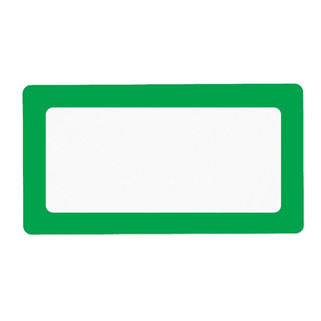 Green solid border blank label (Front)