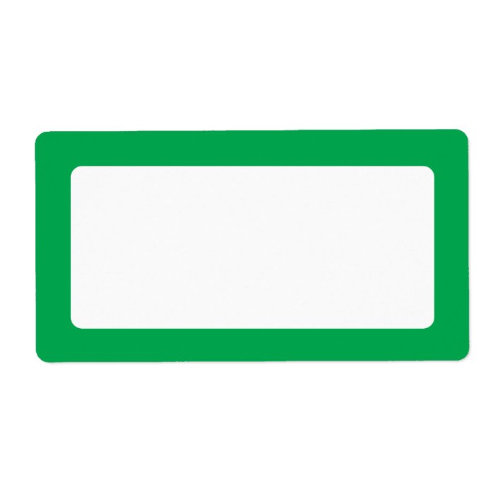 Green solid border blank label | Zazzle
