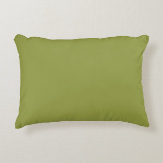 Green Solid Color Avocado Sage #939c43 Accent Pillow