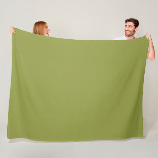 Green Solid Color Avocado Sage #939c43 Fleece Blanket