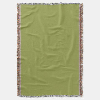 Green Solid Color Avocado Sage #939c43 Throw Blanket