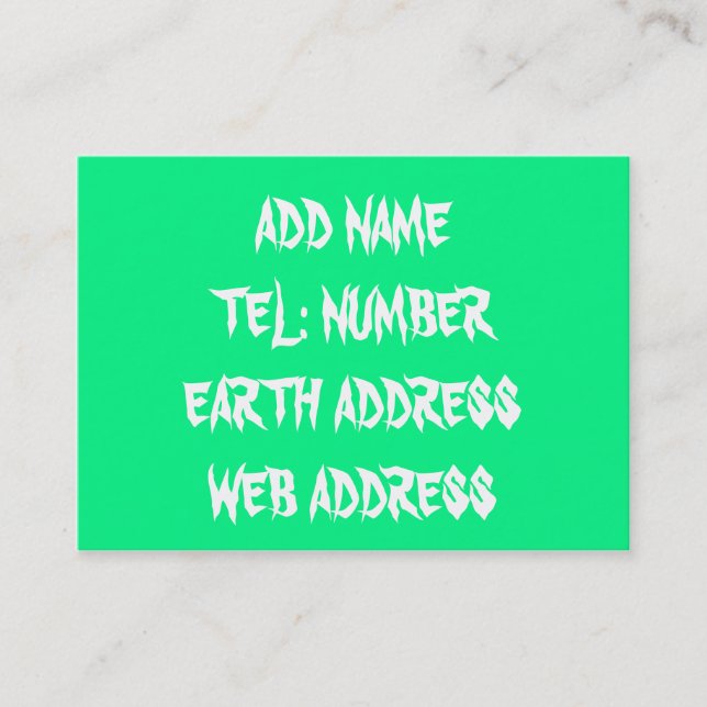 Green solid color business card (Front)