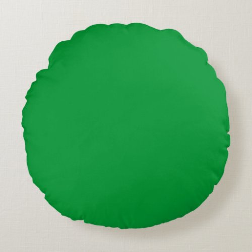 Green solid plain color Custom Round Pillow