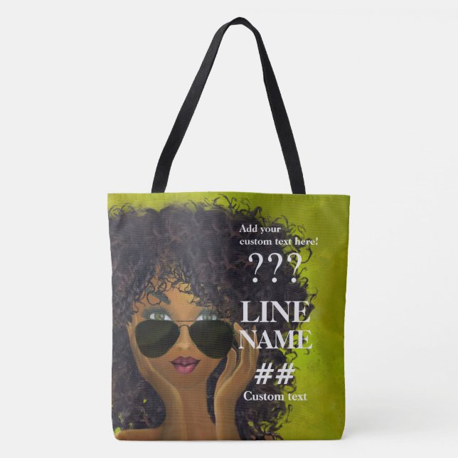 Green Sorority Black Art Tote Bag (Front)