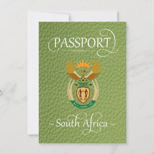 Green South Africa Passport Save the Date Card