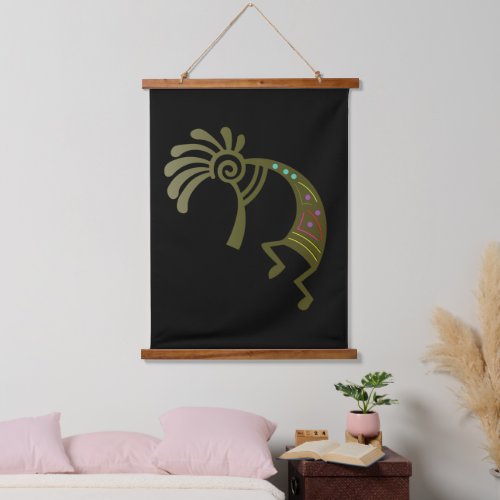 Green Southwestern Kokopelli Hanging Tapestry