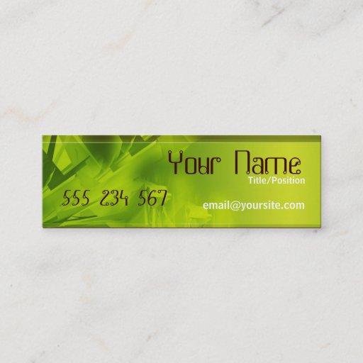 Customizable GREEN SPACE Skinny Profile Business Card Templates