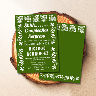 Green Spanish Talavera Fiesta Sorpresa Birthday Invitation