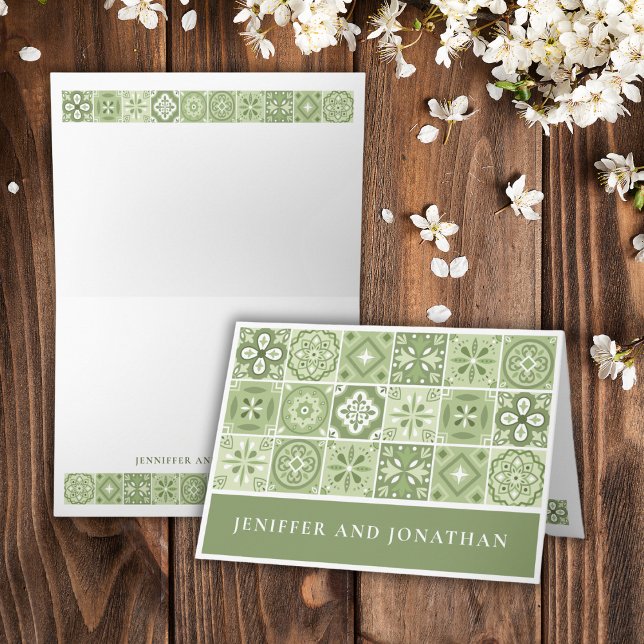 GREEN SPANISH TILES THANK YOU CARD (Creator Uploaded)