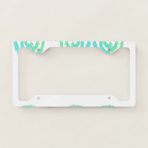 green sparkle glitter spiral circular add your nam license plate frame