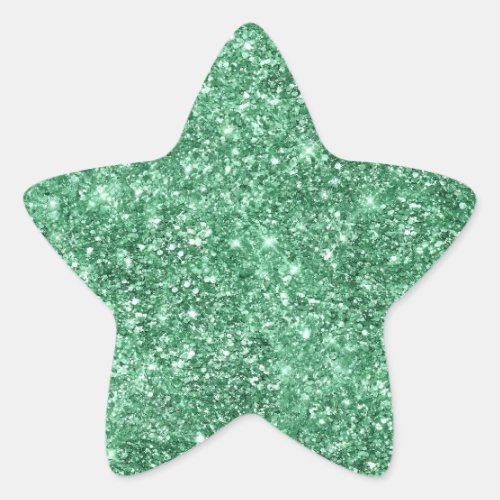 Green Sparkle Glitter Star Sticker