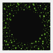 Green Sparkle Stars Frame or Arch on Black