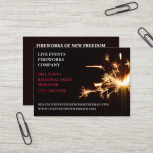 Green Sparkler  July 4th Store  Sales Fireworks  Business Card