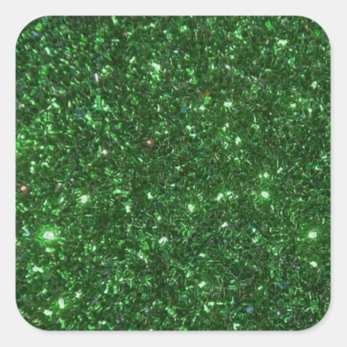 Green Sparkles Square Sticker