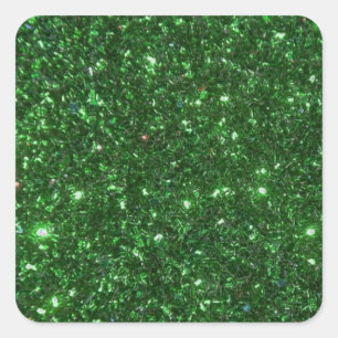Green Sparkles Square Sticker