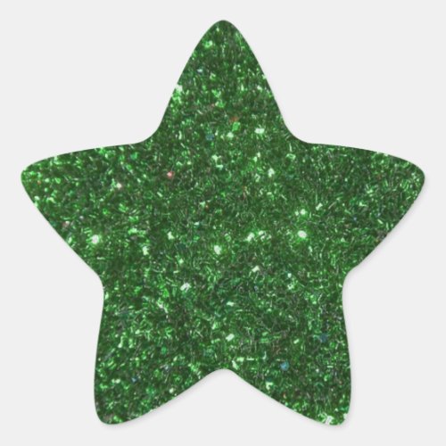 Green Sparkles Star Sticker