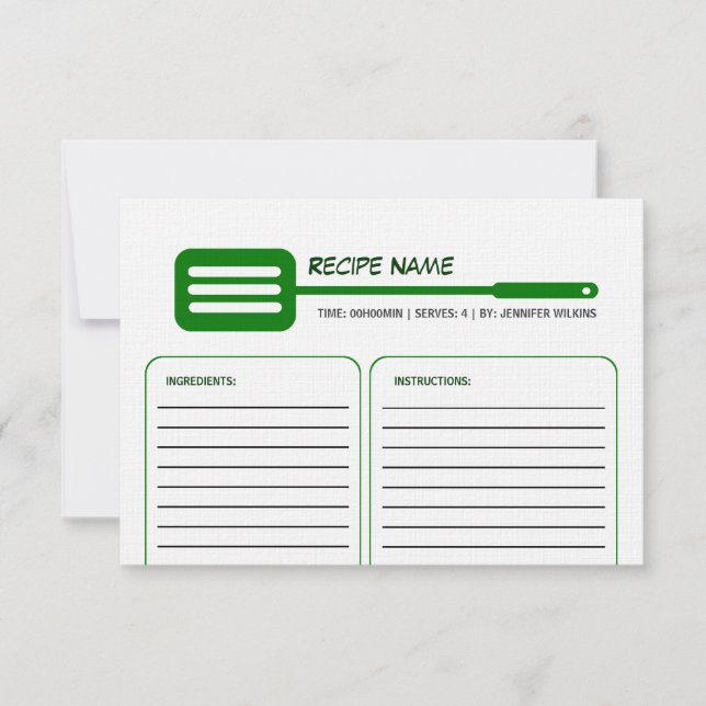 Green Spatula Recipe Card (Front)