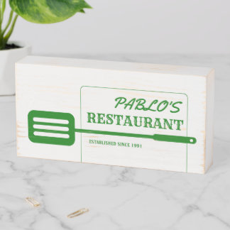 Green Spatula Restaurant Wooden Box Sign