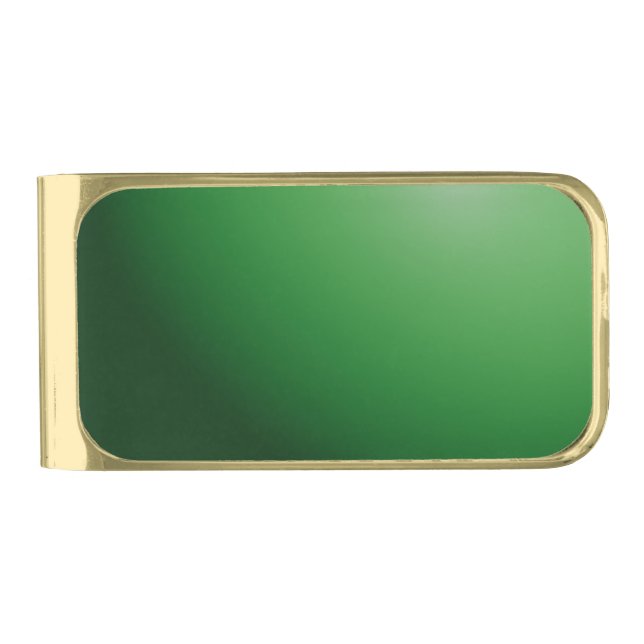 Green Sphere  Gold Finish Money Clip (Front)