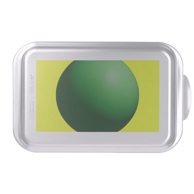 Green Sphere on Yellow Accent Pillow Cake Pan (Front)