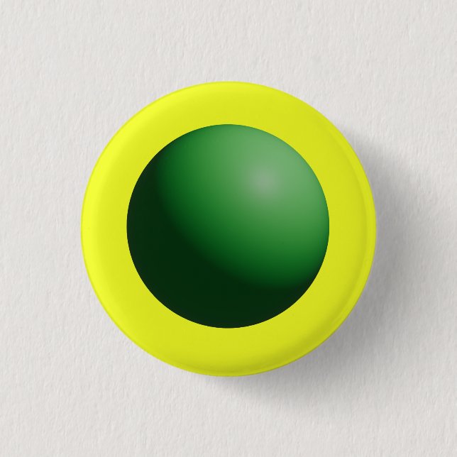 Green Sphere on Yellow  Button (Front)