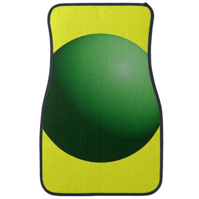 Green Sphere on Yellow  Car Floor Mat (Front)