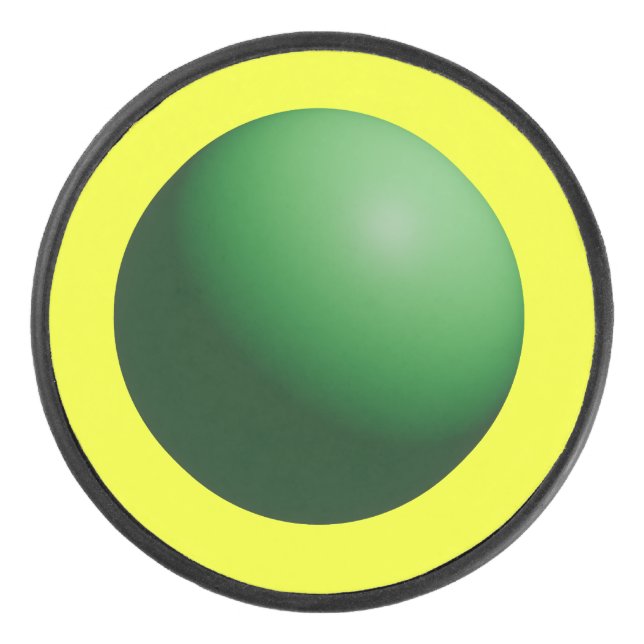 Green Sphere on Yellow Puck (Front)