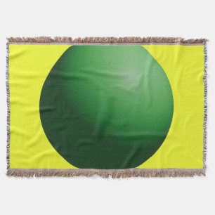 Green Sphere on Yellow Throw Blanket