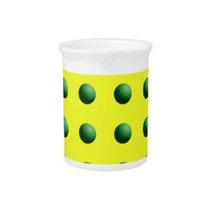 Green Spheres on Yellow Beverage Pitcher