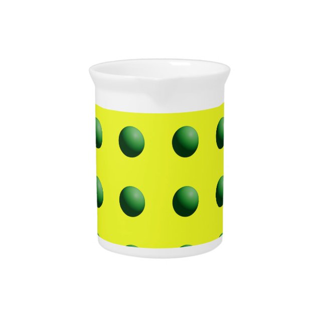 Green Spheres on Yellow Beverage Pitcher (Front)