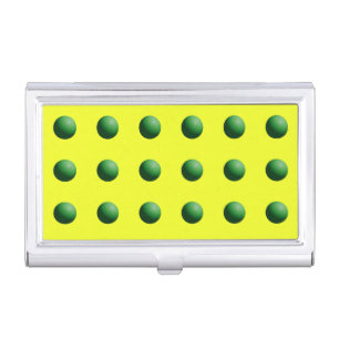 Green Spheres on Yellow Business Card Case