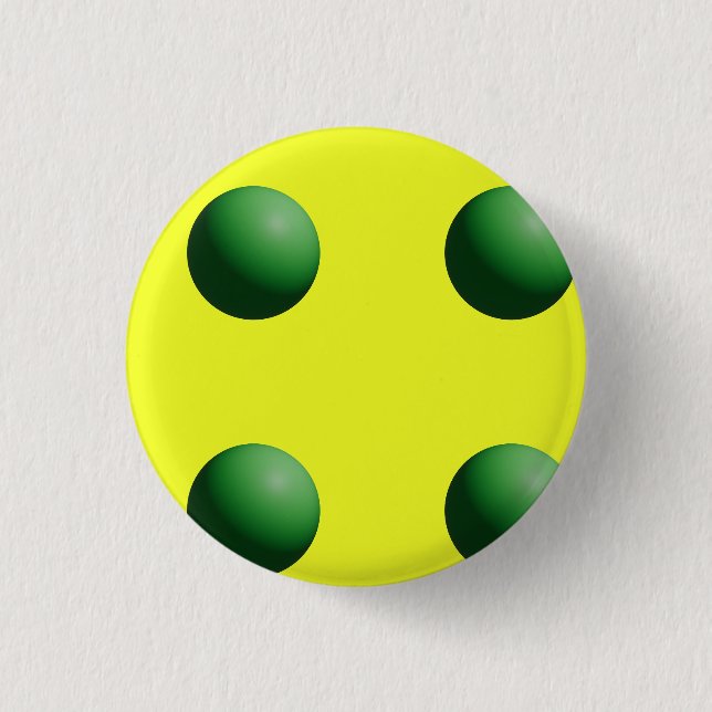 Green Spheres on Yellow Button (Front)