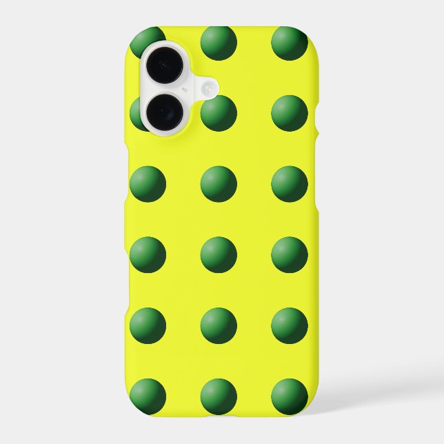 Green Spheres on Yellow  Case-Mate iPhone Case (Back)