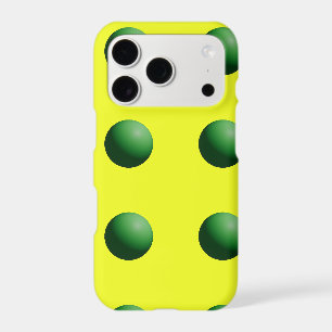 Green Spheres on Yellow  iPhone 17 Pro Case