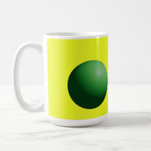 Green Spheres on Yellow  Coffee Mug