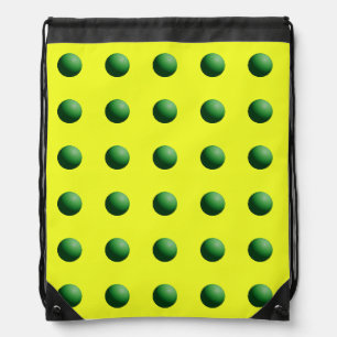 Green Spheres on Yellow Drawstring Backpack