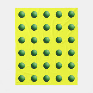 Green Spheres on Yellow Fleece Blanket