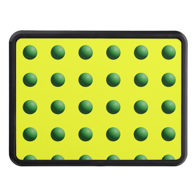 Green Spheres on Yellow  Hitch Cover (Front)
