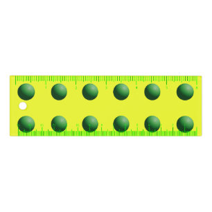 Green Spheres on Yellow Ruler
