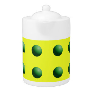 Green Spheres on Yellow Teapot