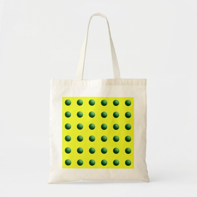 Green Spheres on Yellow  Tote Bag (Front)