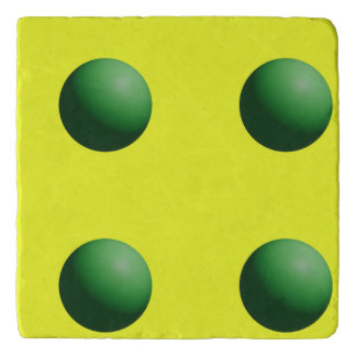 Green Spheres on Yellow Trivet