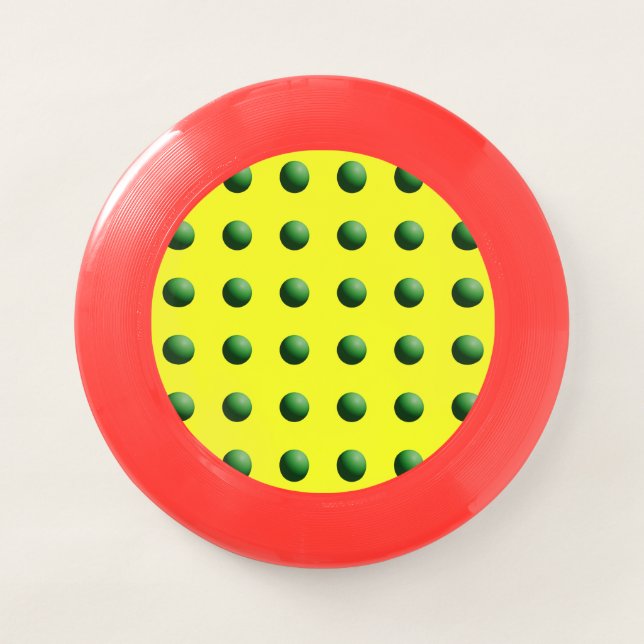 Green Spheres on Yellow  Wham-O Frisbee (Front)