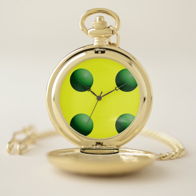 Green Spheres  Pocket Watch (Inside)