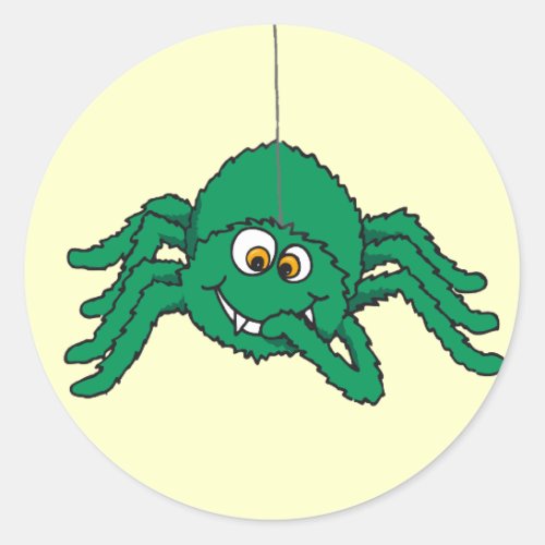 Green spider fun sticker