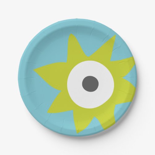 Green Spiky Monster Party Paper Plate